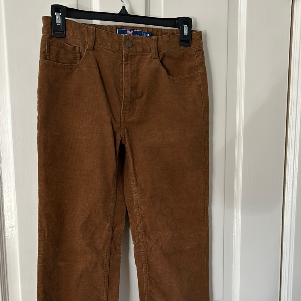 Boys Brown Corduroy Straight Leg Pants     Sz 14